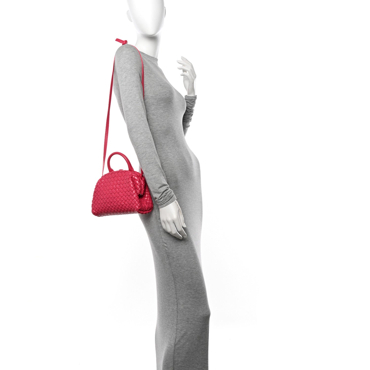 Bottega Veneta Nappa Intreccio Mini Padded Handle Bag Cranberry Pink 2 of 11
