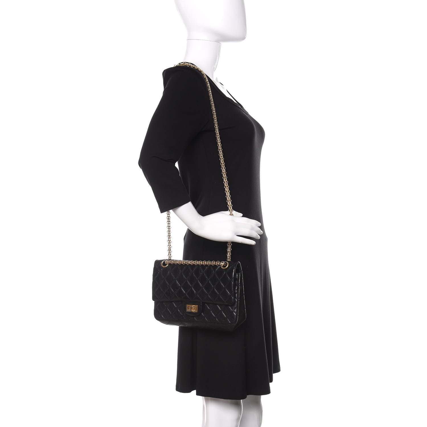 Chanel Aged Calfskin Quilted 2.55 Reissue 225 Flap Black 3 of 11