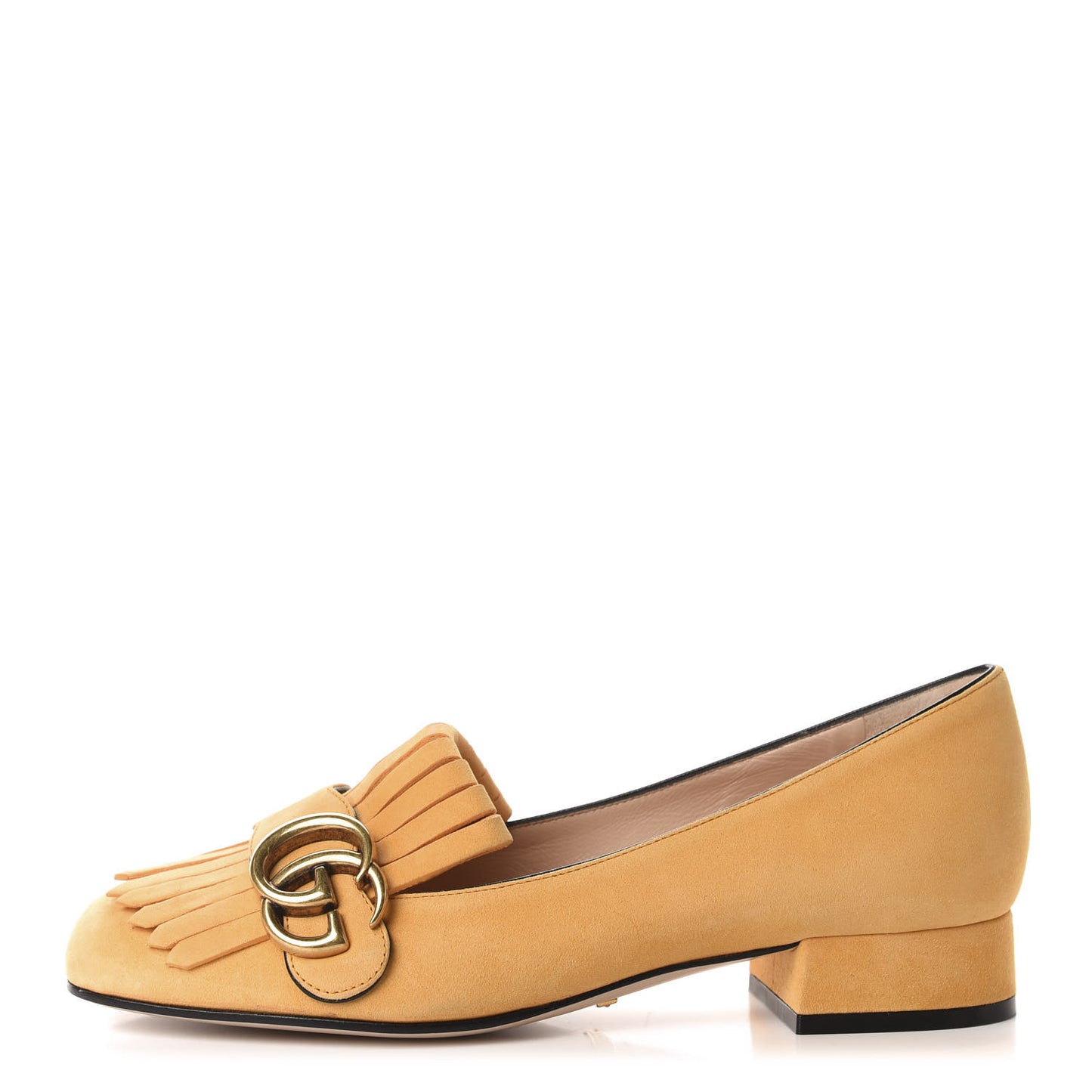 Kid Scamosciato GG Marmont Fringe Loafers 35.5 Crystal Copper