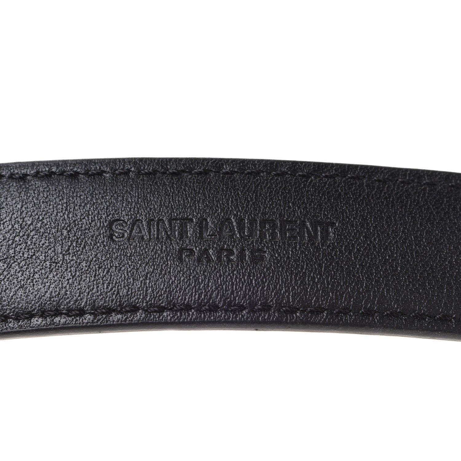 Saint Laurent Calfskin Monogram Narrow Square Buckle Belt 75 30 Black 4 of 7
