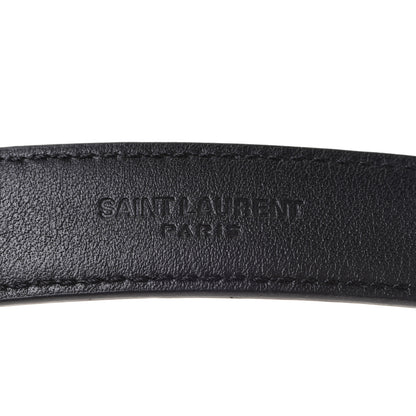 Saint Laurent Calfskin Monogram Narrow Square Buckle Belt 75 30 Black 4 of 7