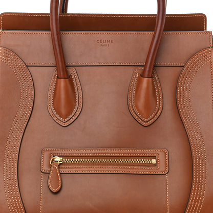 Celine Natural Calfskin Double Stitching Mini Luggage Tan 7 of 11