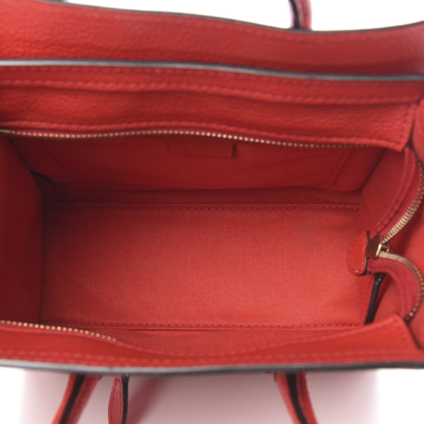 Drummed Calfskin Nano Luggage Coquelicot