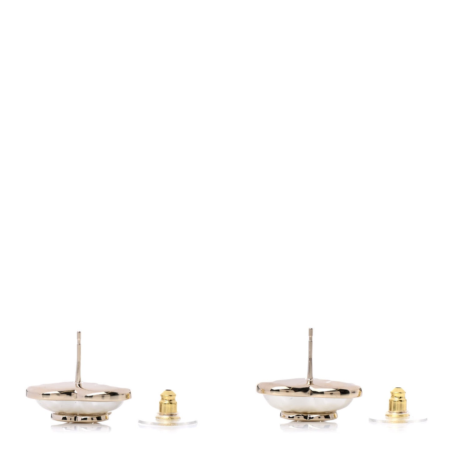 Pearl CC Heart Earrings Gold