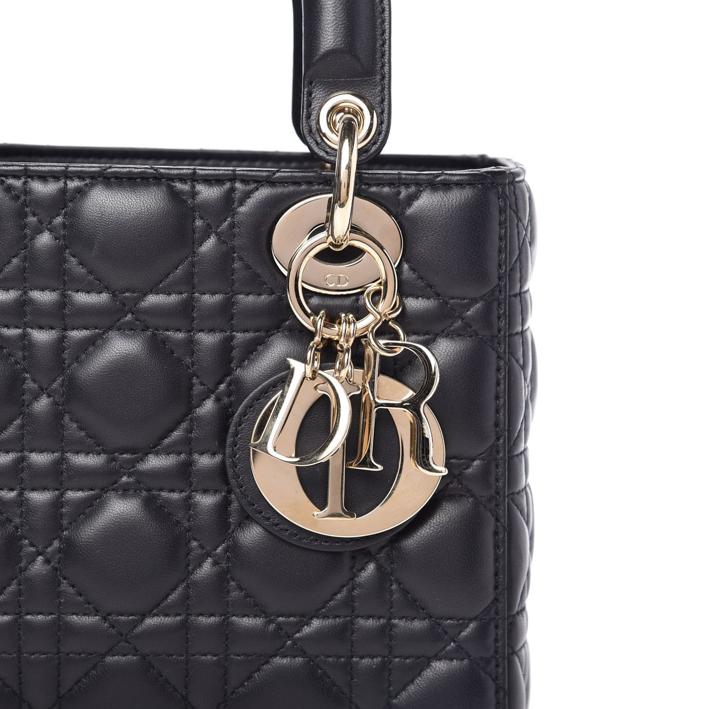 Lambskin Cannage Small Lucky Badges My Lady Dior Navy