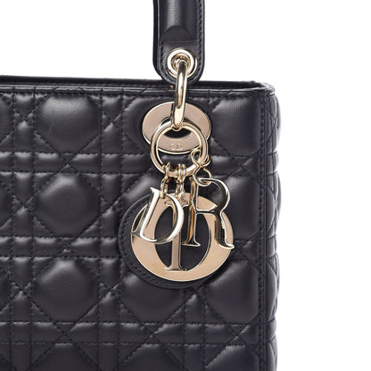 Christian Dior Lambskin Cannage Small Lucky Badges My Lady Dior Navy 9 of 9