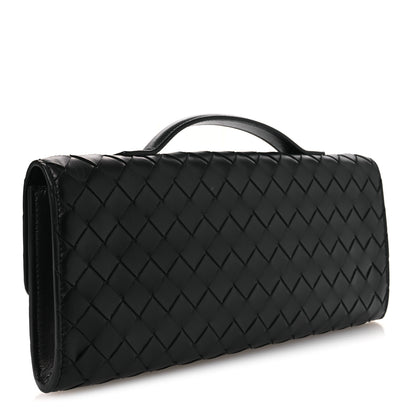 Bottega Veneta Nappa Intrecciato Long Andiamo Top Handle Clutch Black 3 of 10