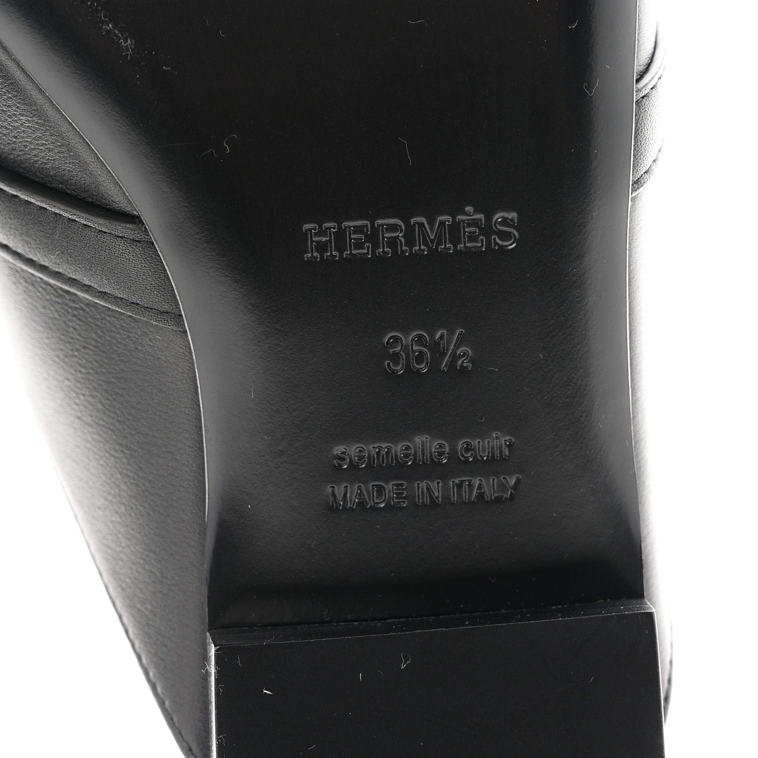Hermes Fringed Calfskin Oz Mules 36.5 Black 7 of 10