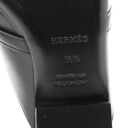 Hermes Fringed Calfskin Oz Mules 36.5 Black 7 of 10