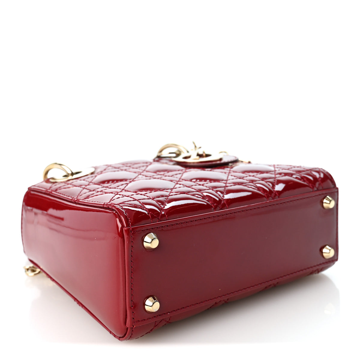 Christian Dior Patent Cannage Mini Lady Dior Red 4 of 10