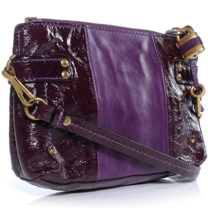 Chloe Patent Leather Paddington Pochette Bag Dark Purple 4 of 10