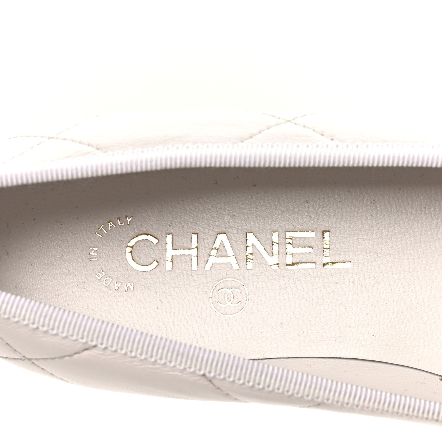 Chanel Lambskin Quilted CC Cambon Ballet Flats 37 White Black 7 of 10