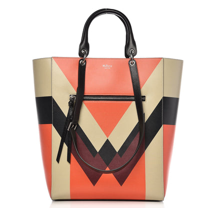 Mulberry Printed Calfskin Maple Tote Black Orange Chalk 1 of 9