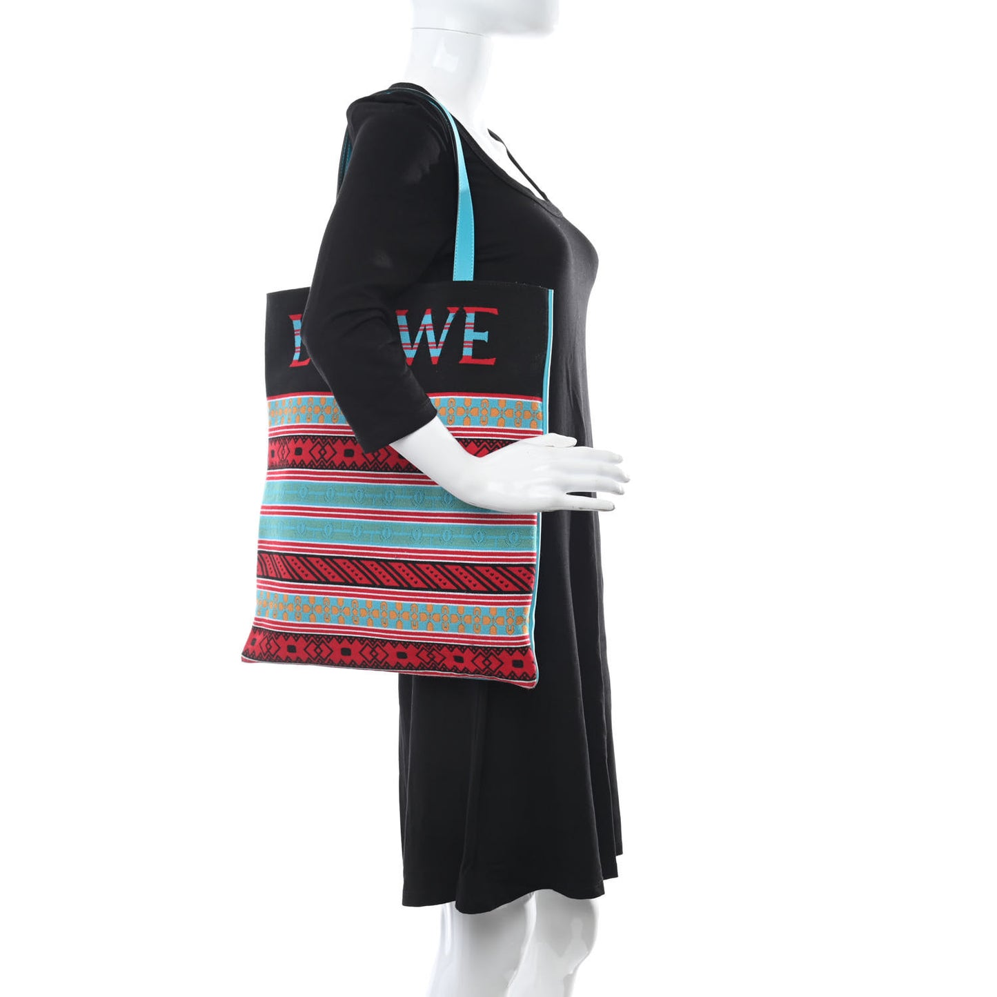 Knit Jacquard Vertical Logo Tote Multicolor
