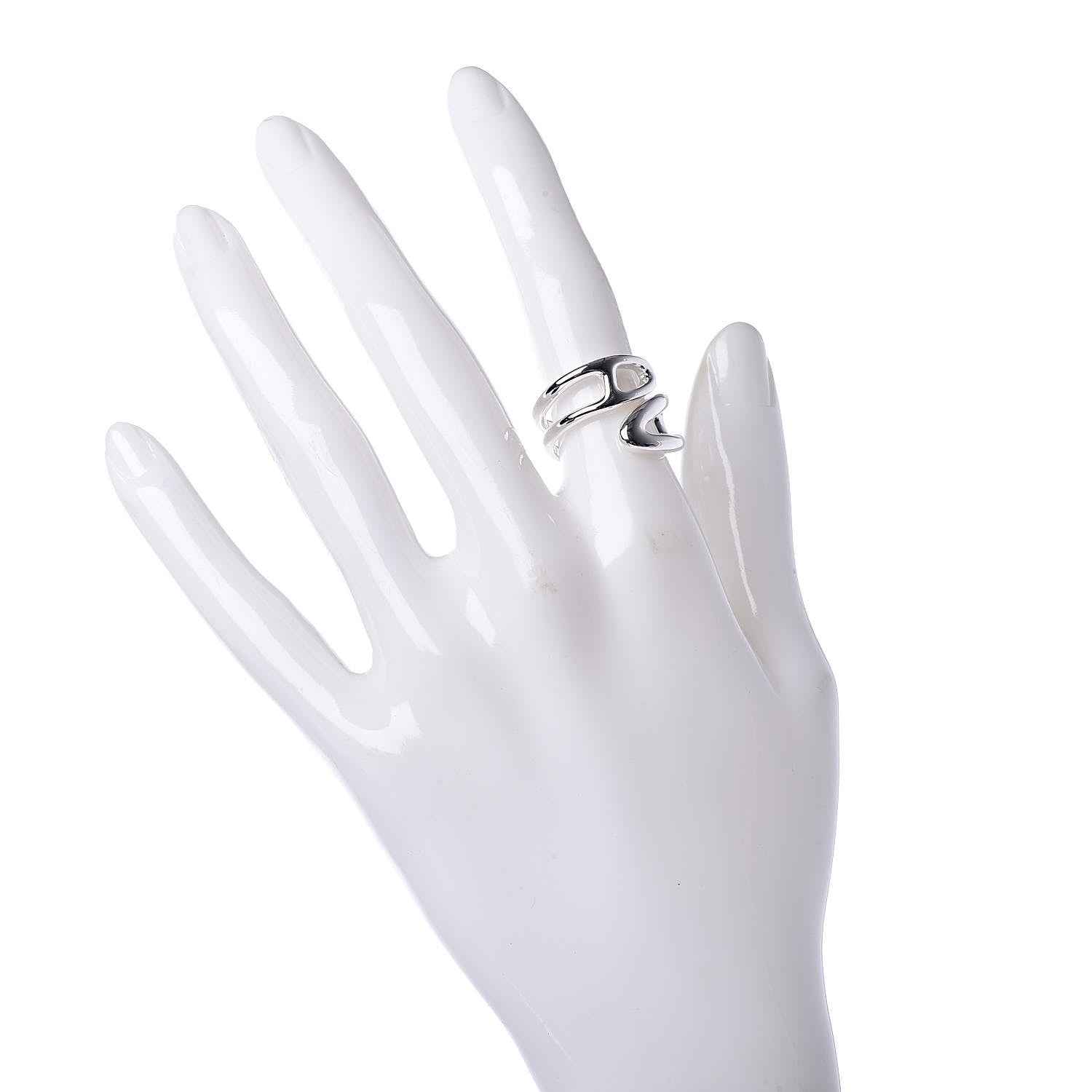 Hermes Sterling Silver Small Chaine D' Ancre Twist Ring 50 5.25 2 of 7