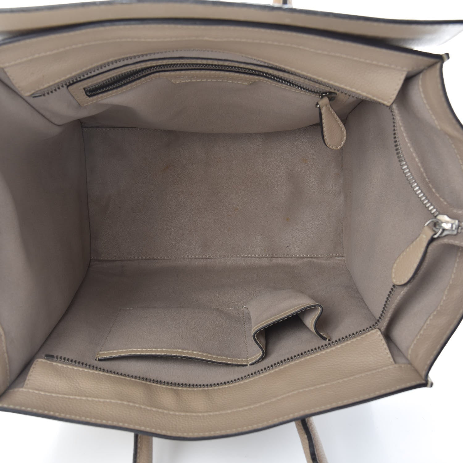 Celine Drummed Calfskin Mini Luggage Dune 5 of 9