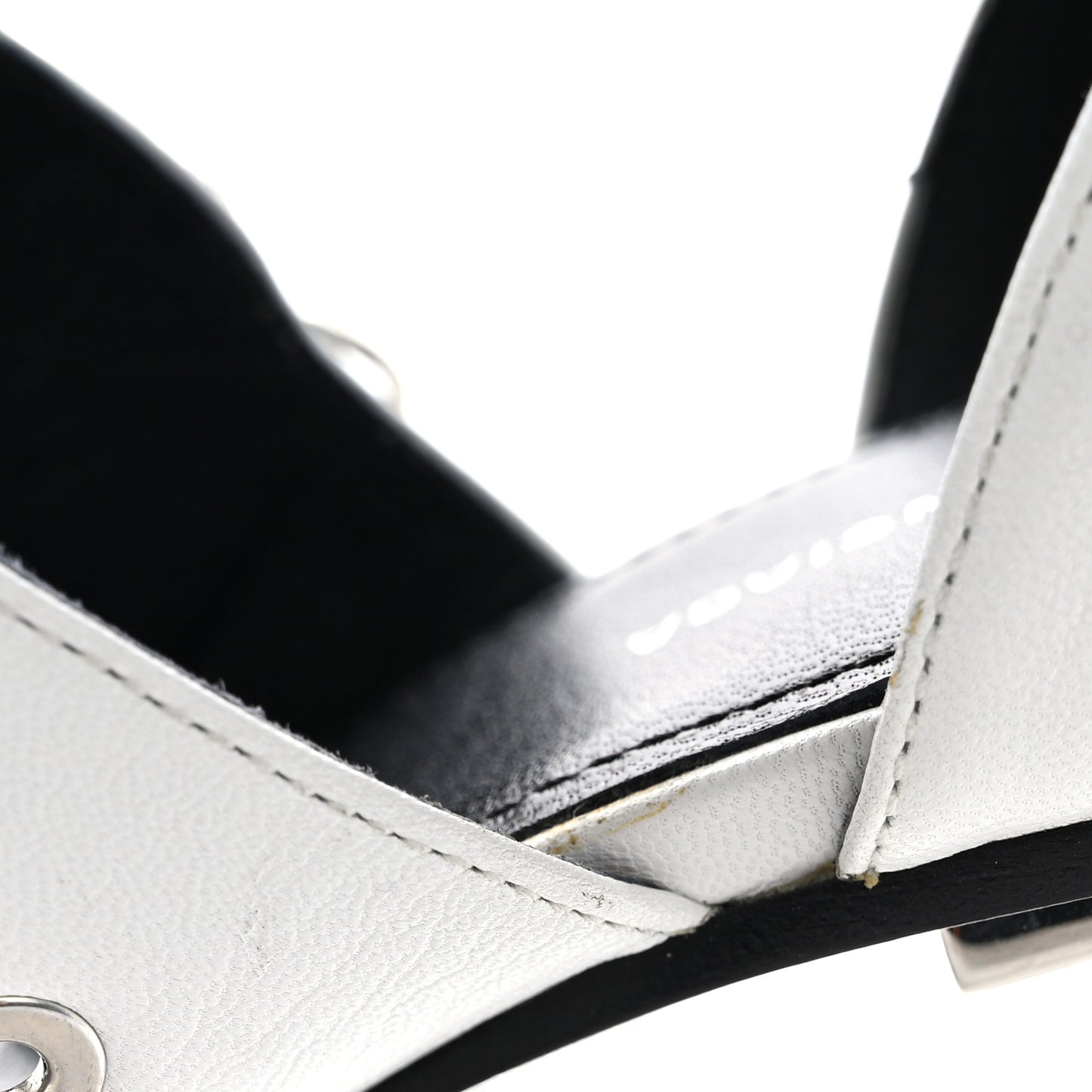 Shiny Kidskin Point Toe Buckle Pumps 37.5 White