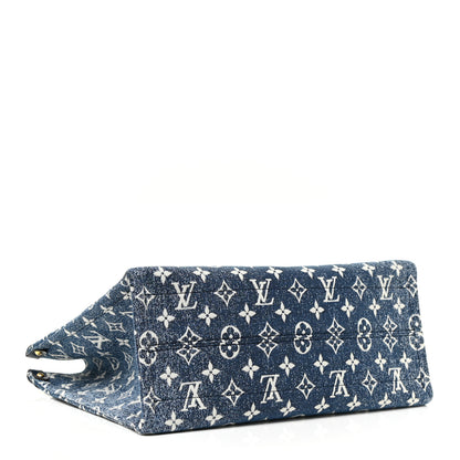 Louis Vuitton Monogram Jacquard Denim Onthego MM Bleu 4 of 10
