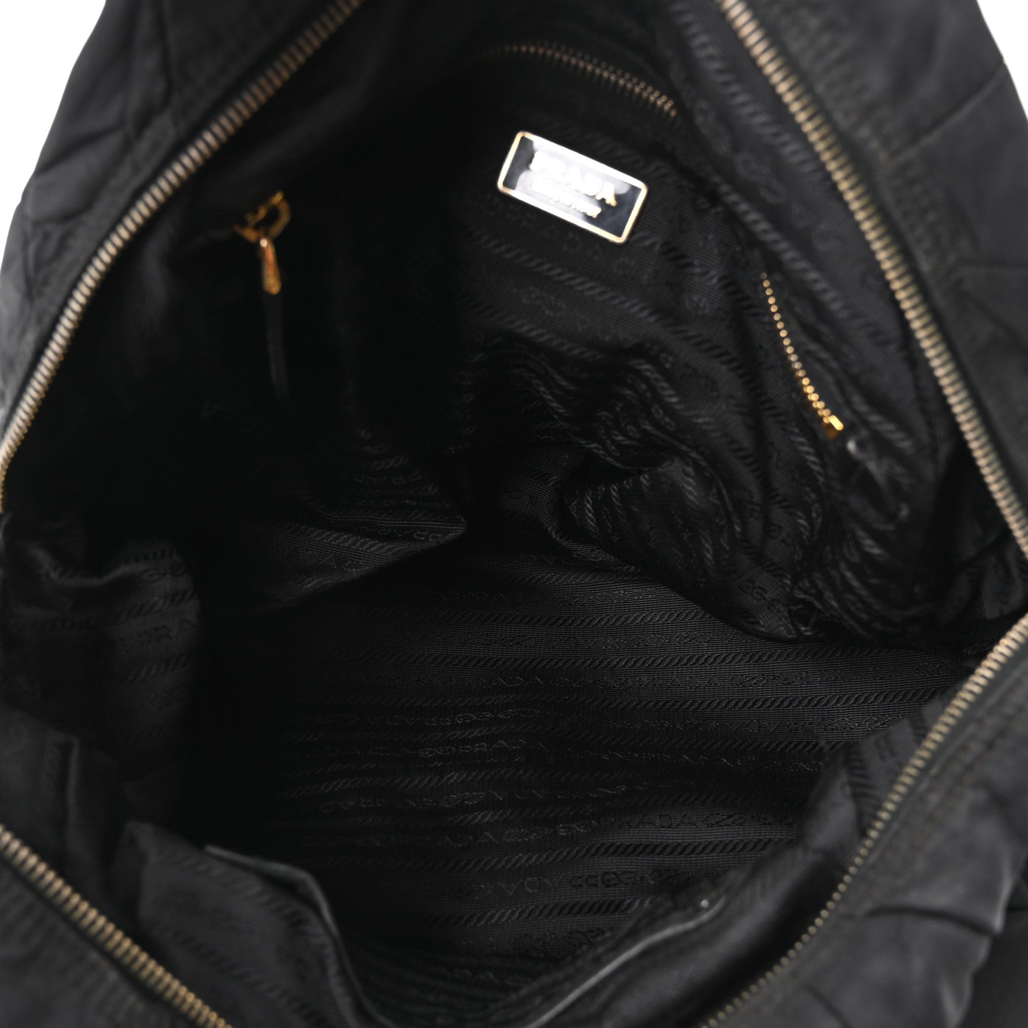 Prada Tessuto Nylon Chevron Catena Bag Black 1840215 – FASHIONPHILE