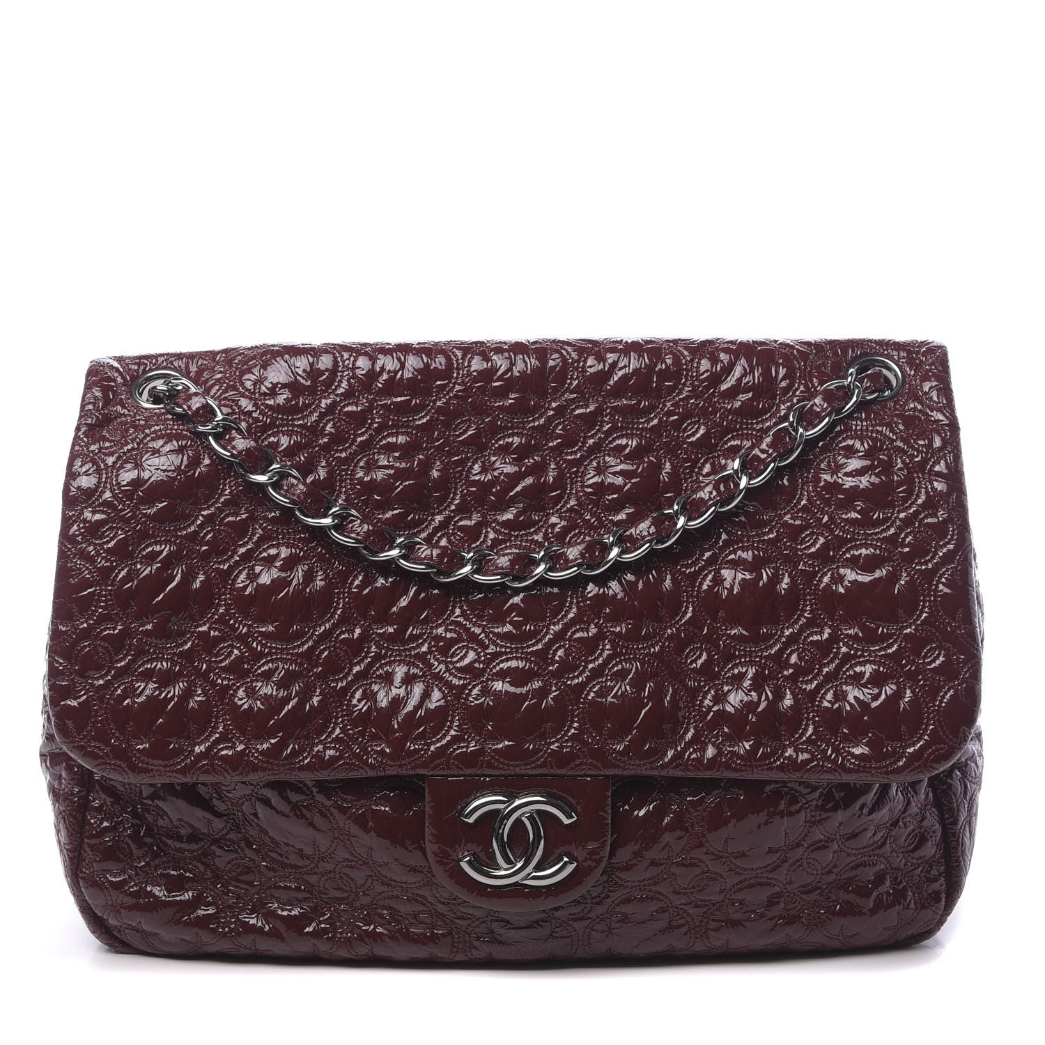 Chanel Vinyl Rock In Moscow Single Flap Dark Red 1 of 10