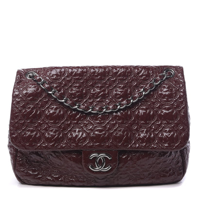 Chanel Vinyl Rock In Moscow Single Flap Dark Red 1 of 10