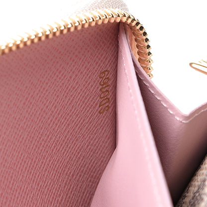 Louis Vuitton Damier Azur Clemence Wallet Rose Ballerine 6 of 8
