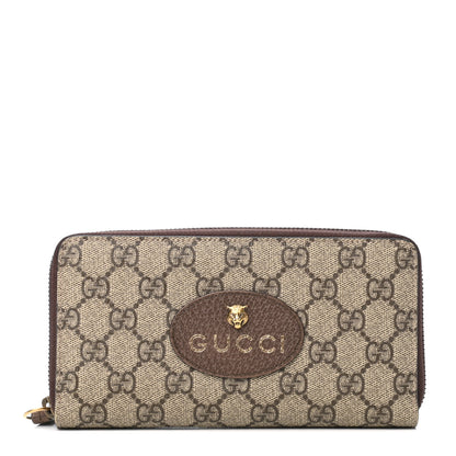 Gucci GG Supreme Monogram Neo Vintage Zip Around Wallet Beige Crop New Acero 1 of 7