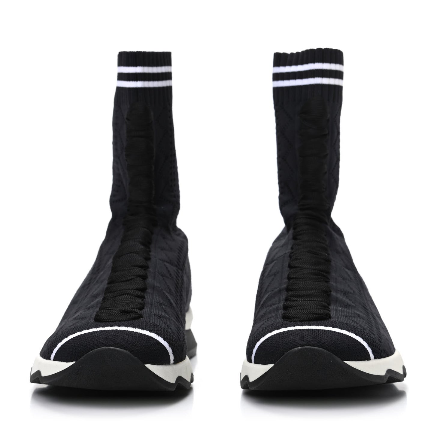 Stretch Knit Womens Sock Sneakers 36 Black