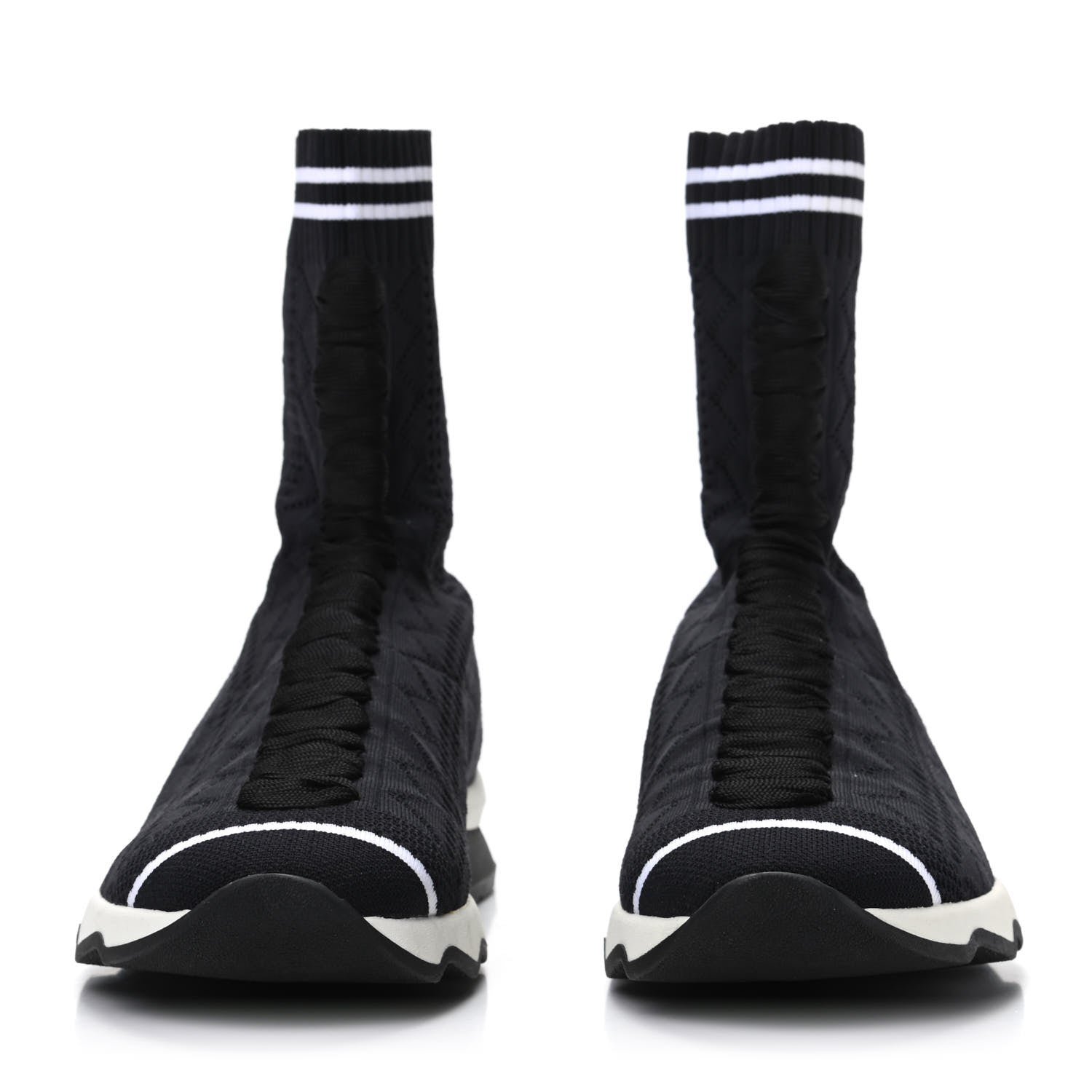 Fendi Stretch Knit Womens Sock Sneakers 36 Black 2 of 7