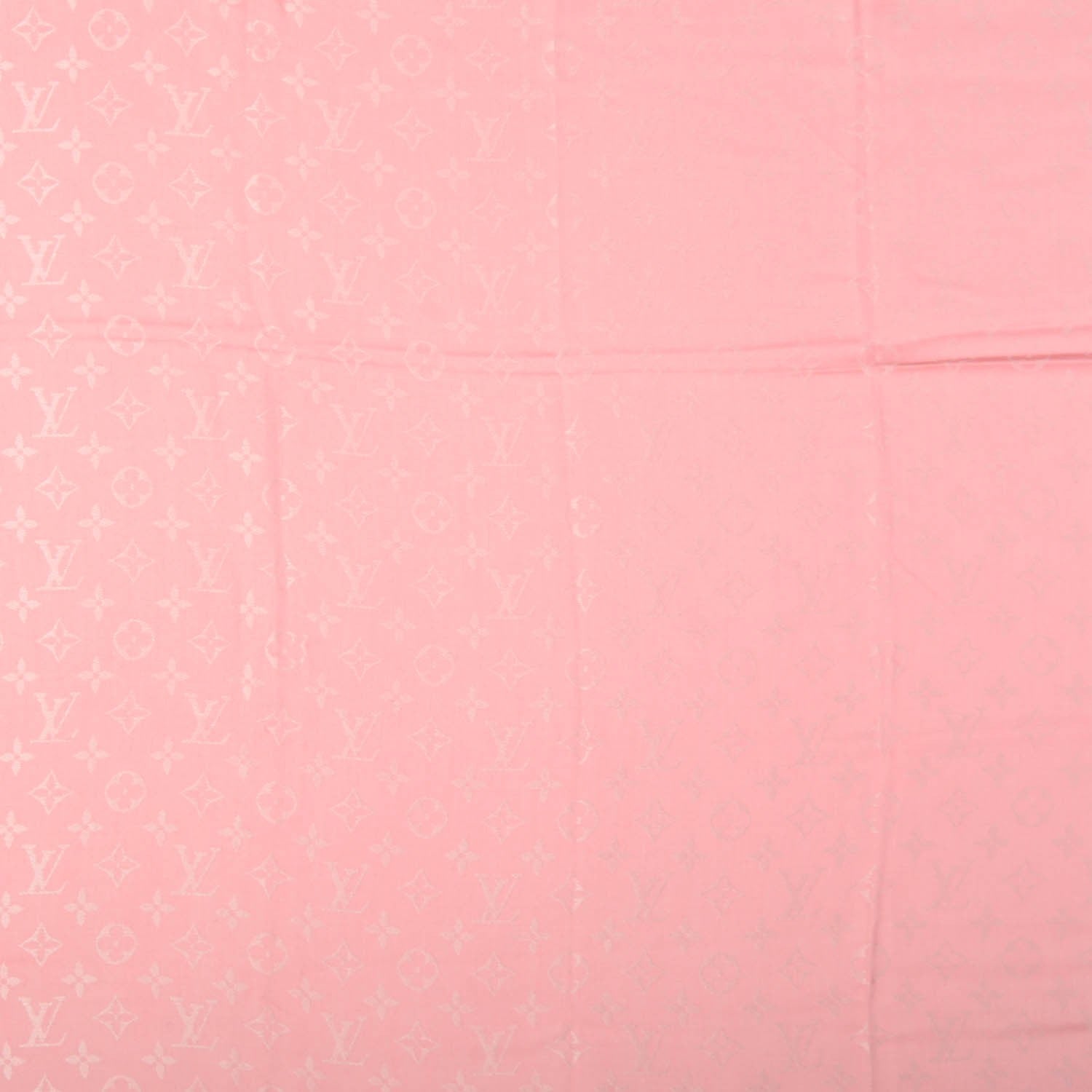 Louis Vuitton Silk Wool Monogram Denim Shawl Rose Petale 1 of 5