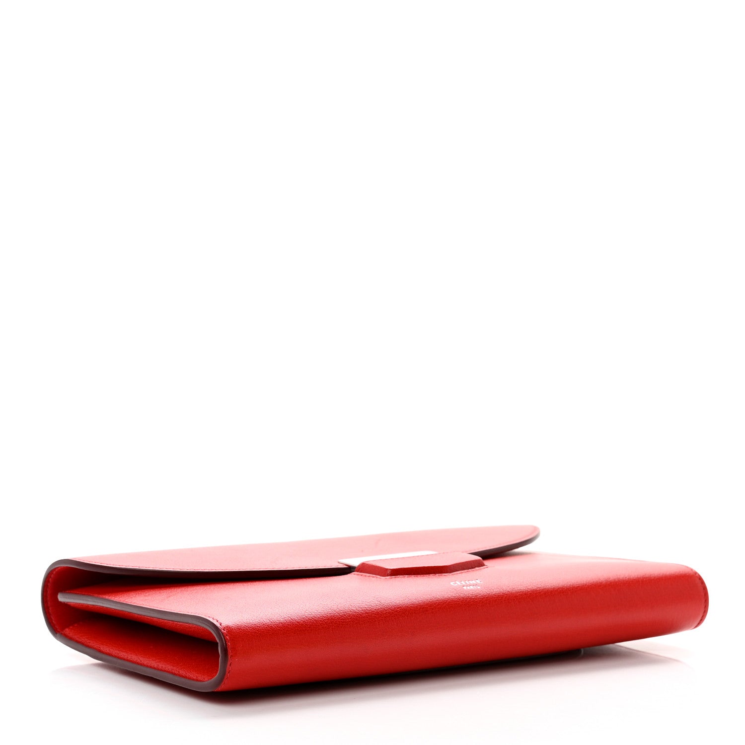 Celine Grained Calfskin Trotteur Clutch Red 4 of 6