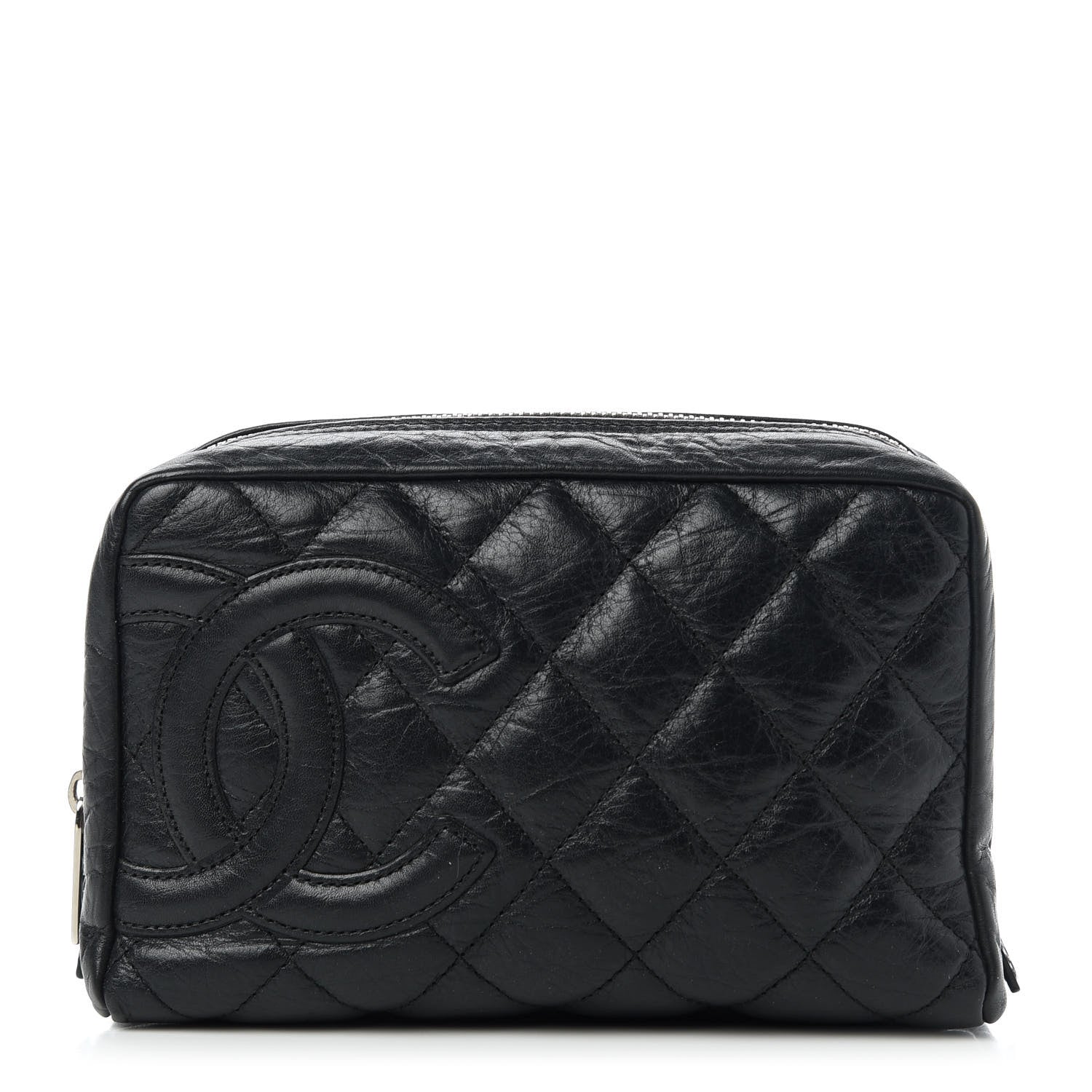 Chanel Aged Calfskin Quilted Cambon Cosmetic Case Black 1 of 10