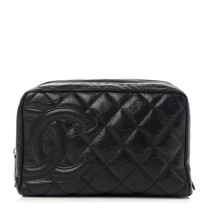 Chanel Aged Calfskin Quilted Cambon Cosmetic Case Black 1 of 10
