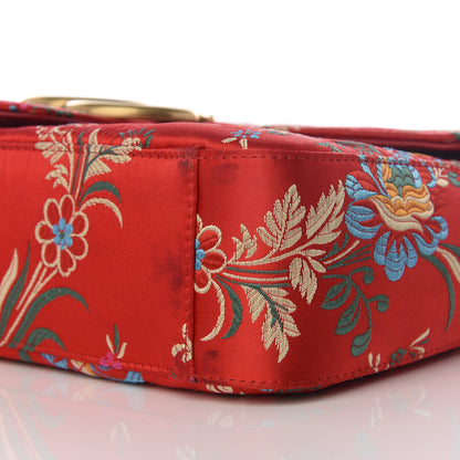 Gucci Jacquard Matelasse Floral Medium GG Marmont Shoulder Bag Red 6 of 8