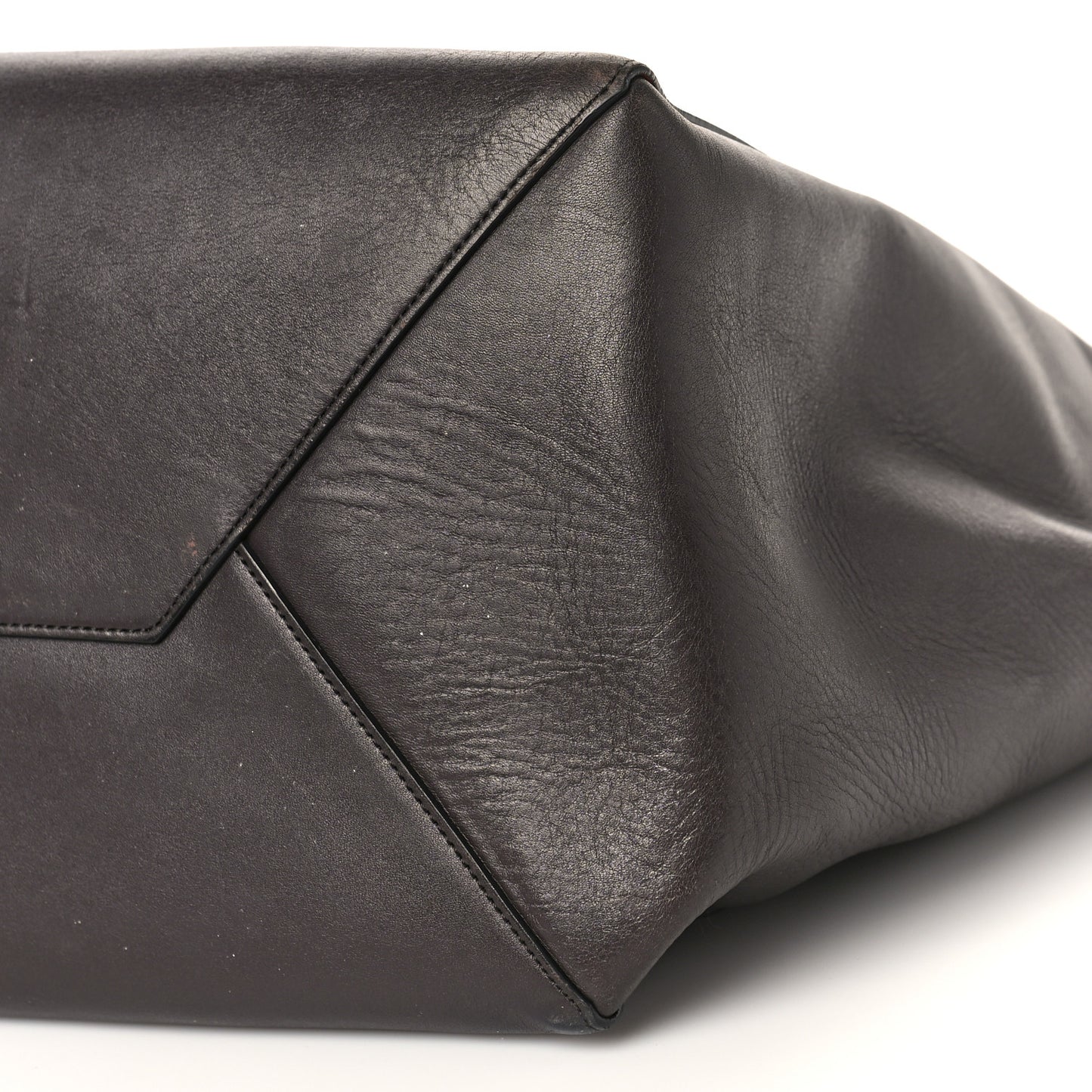 Smooth Calfskin Medium Belt Cabas Phantom Dark Brown