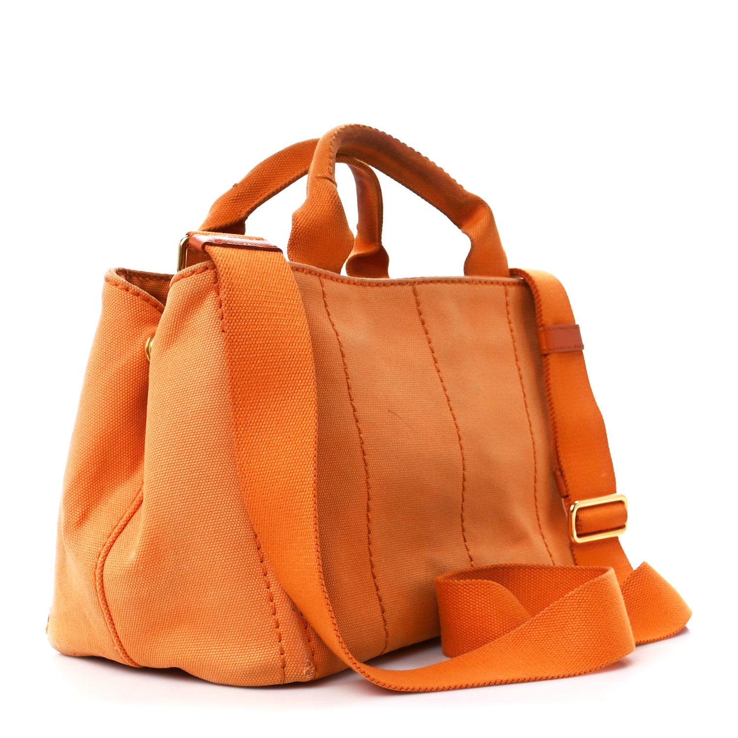 Prada Canapa Small Logo Tote Papaya 3 of 15