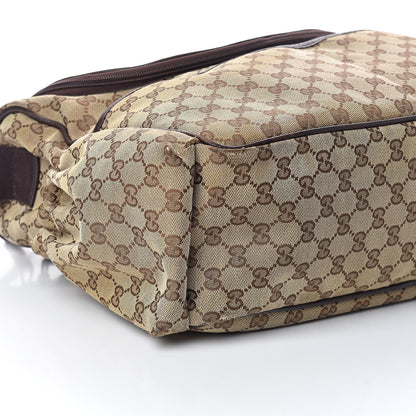 Gucci Monogram Natural Pigskin Large Diaper Bag Beige Ebony Cocoa Dark Chocolate 9 of 10