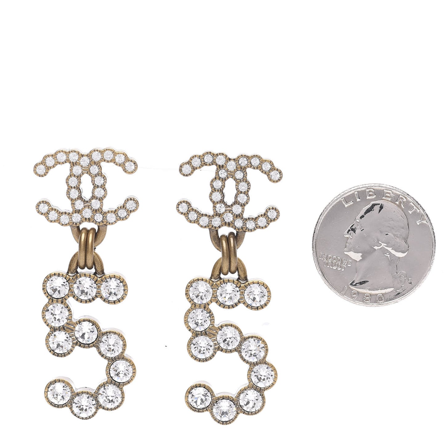Metal Crystal City of Lights No 5 Drop Earrings Gold
