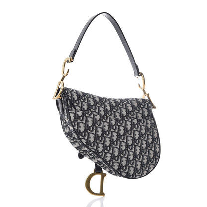 Christian Dior Oblique Saddle Bag Blue 3 of 8