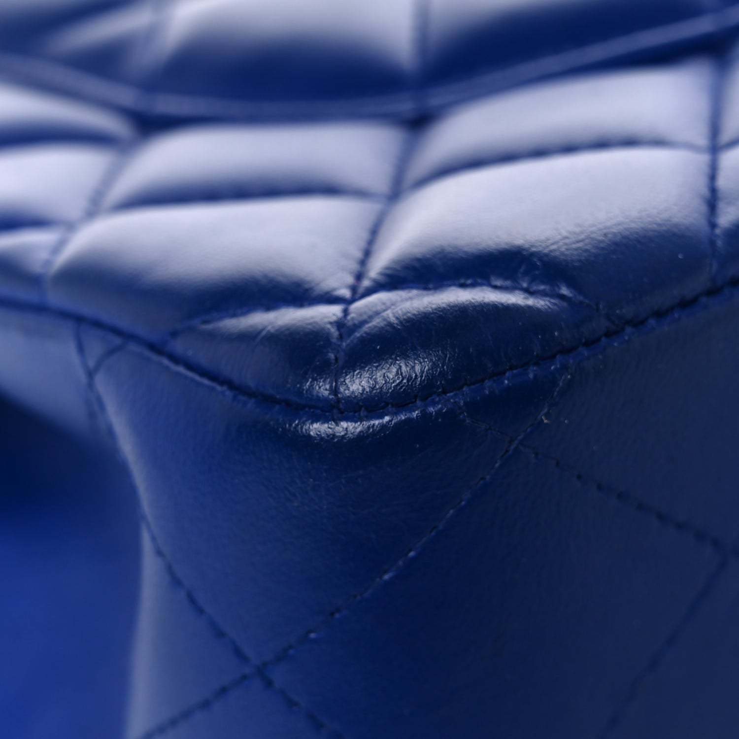 Chanel Lambskin Quilted Jumbo Double Flap Blue 10 of 22