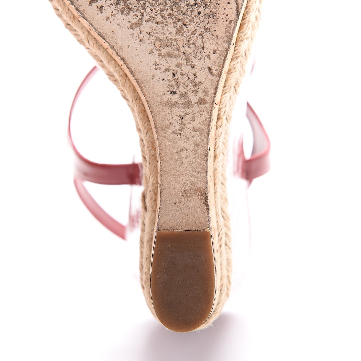 Patent Microguccissima Espadrille Wedge Sandals 39.5 Red