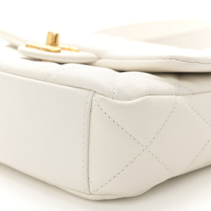 Chanel Caviar Quilted Small Twist Your Buttons Flap White 10 of 11