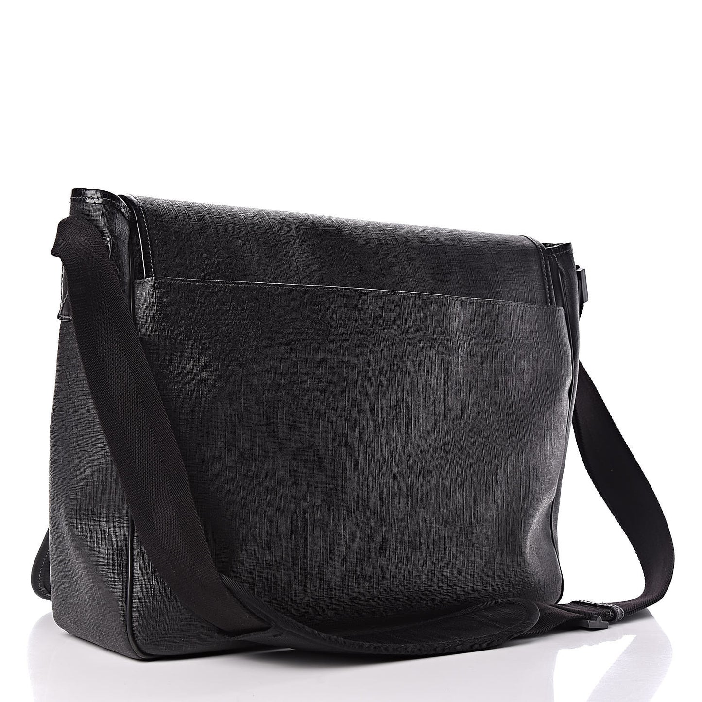 Coated Canvas Interlocking G Large Flap Messenger Bag Black