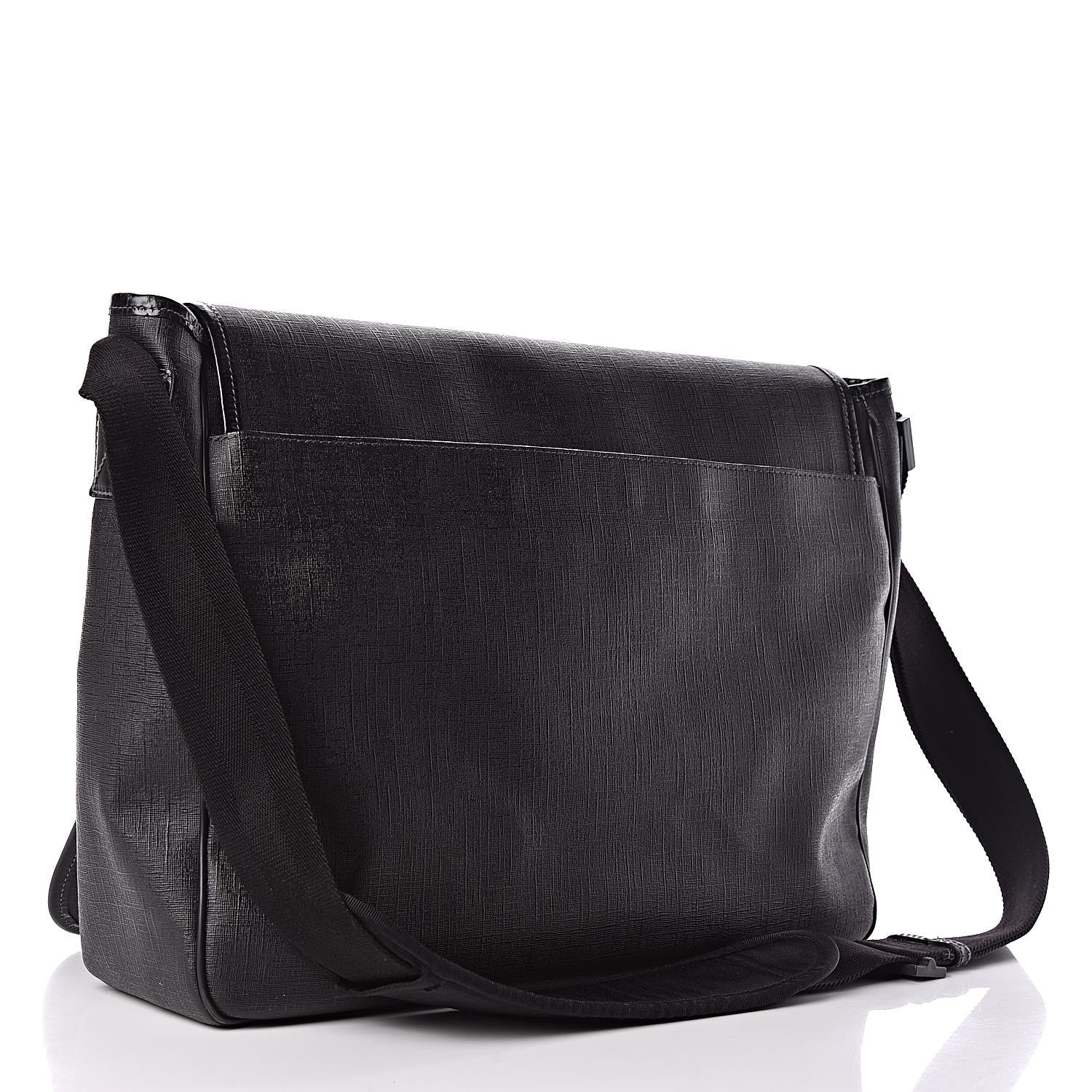 Gucci Coated Canvas Interlocking G Large Flap Messenger Bag Black 3 of 13