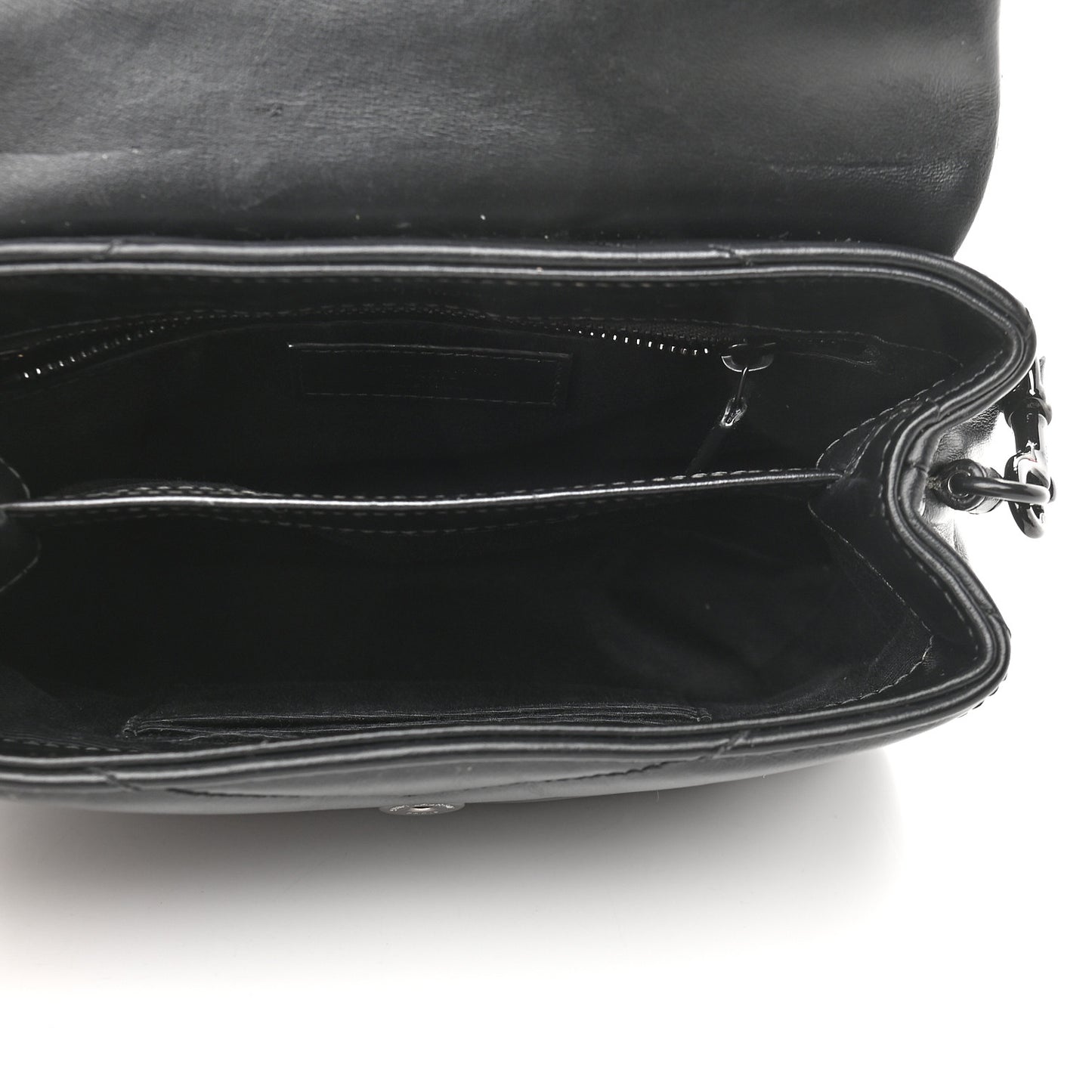Calfskin Y Quilted Monogram Toy Loulou Crossbody Bag Black
