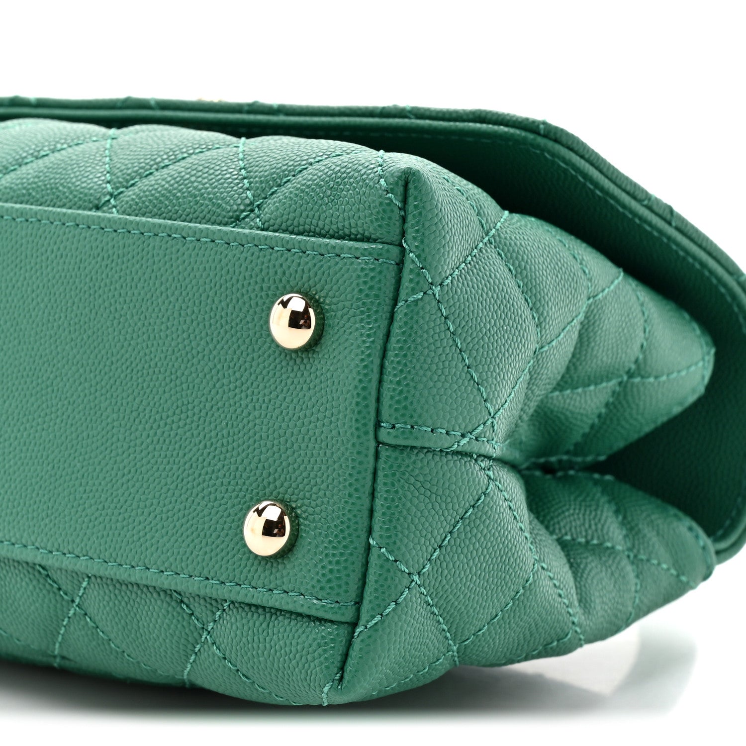 Chanel Caviar Quilted Mini Coco Handle Flap Green 9 of 10