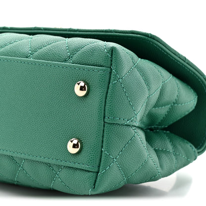Chanel Caviar Quilted Mini Coco Handle Flap Green 9 of 10