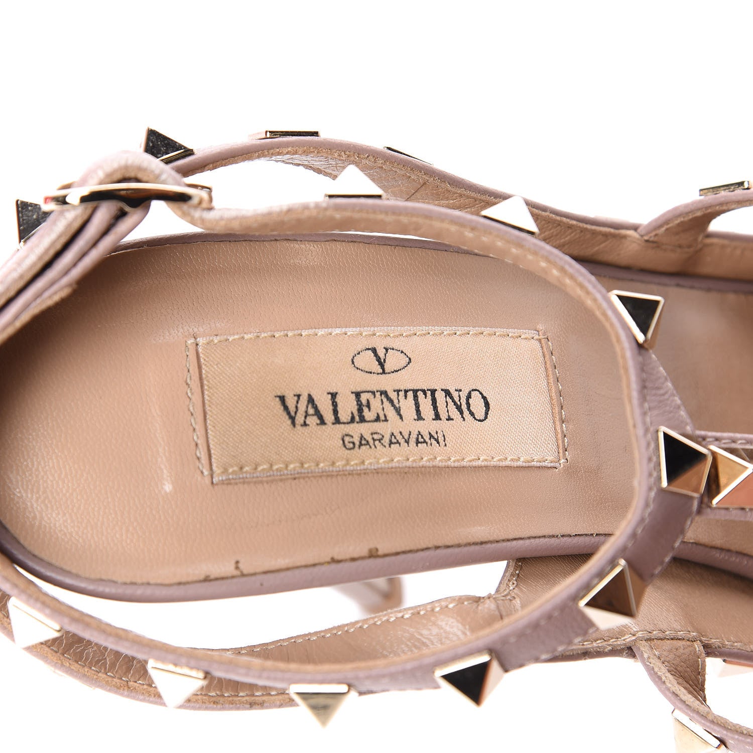 Valentino Garavani Patent Nappa Rockstud Ankle Strap 100mm Pumps 37 Poudre 8 of 11