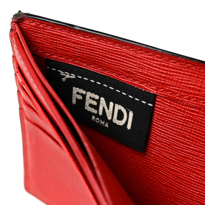 Fendi Vitello Elite Monster Eyes Inlay Bi-Fold Wallet Black Giallo Rosso 6 of 8