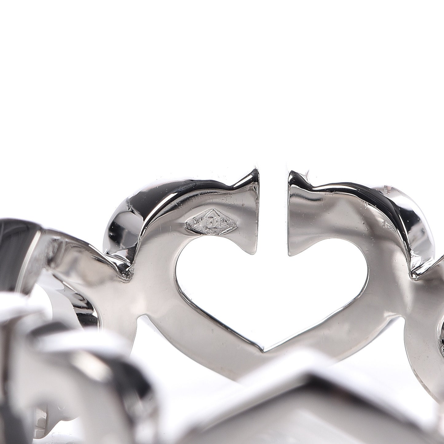 18K White Gold Diamond Hearts and Symbols Ring 50 5.25